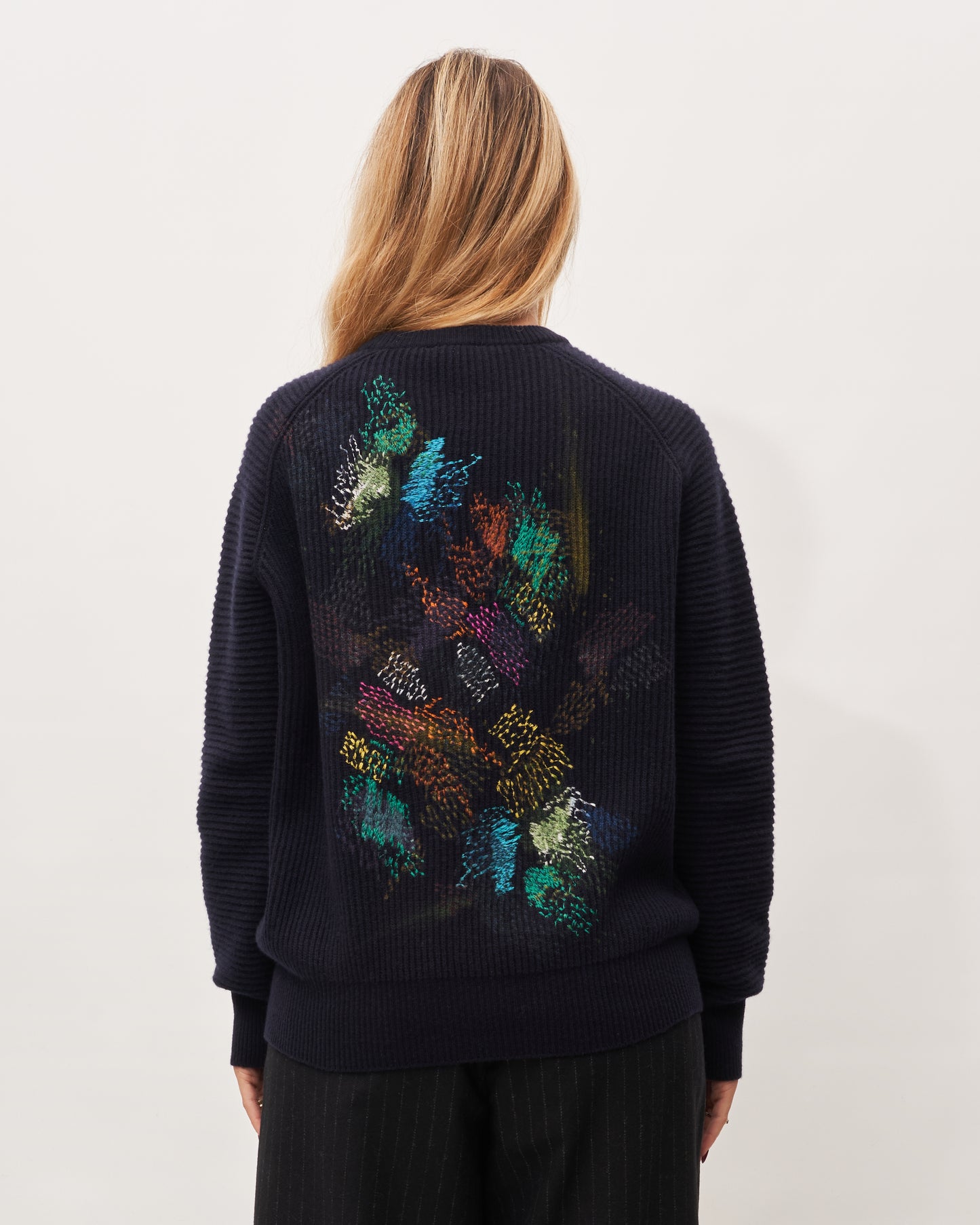 Avant Toi maglia blu costa inglese dipinta a mano