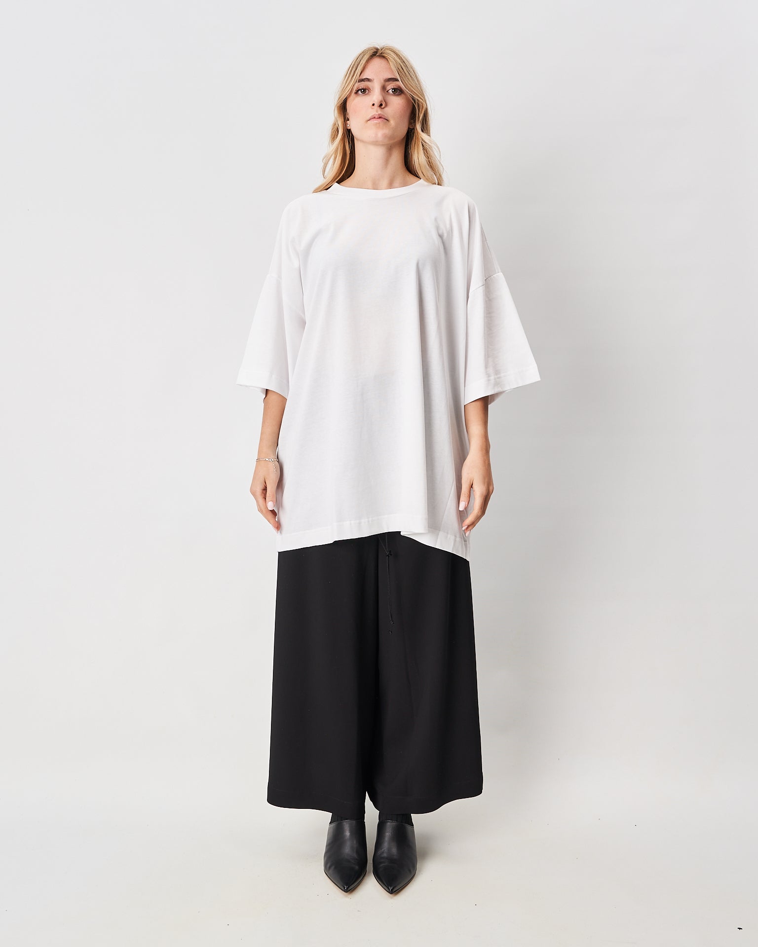 Isabel Benenato Maxi T-shirt Bianca