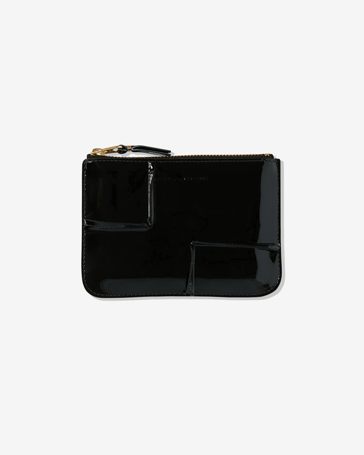 Comme des Garçons black patent leather bag with stitching