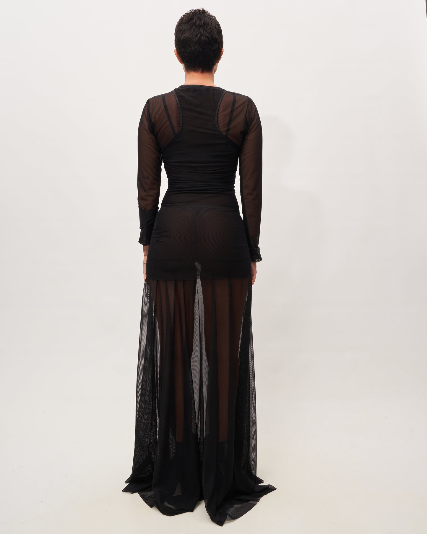 Federico Cina black tulle dress
