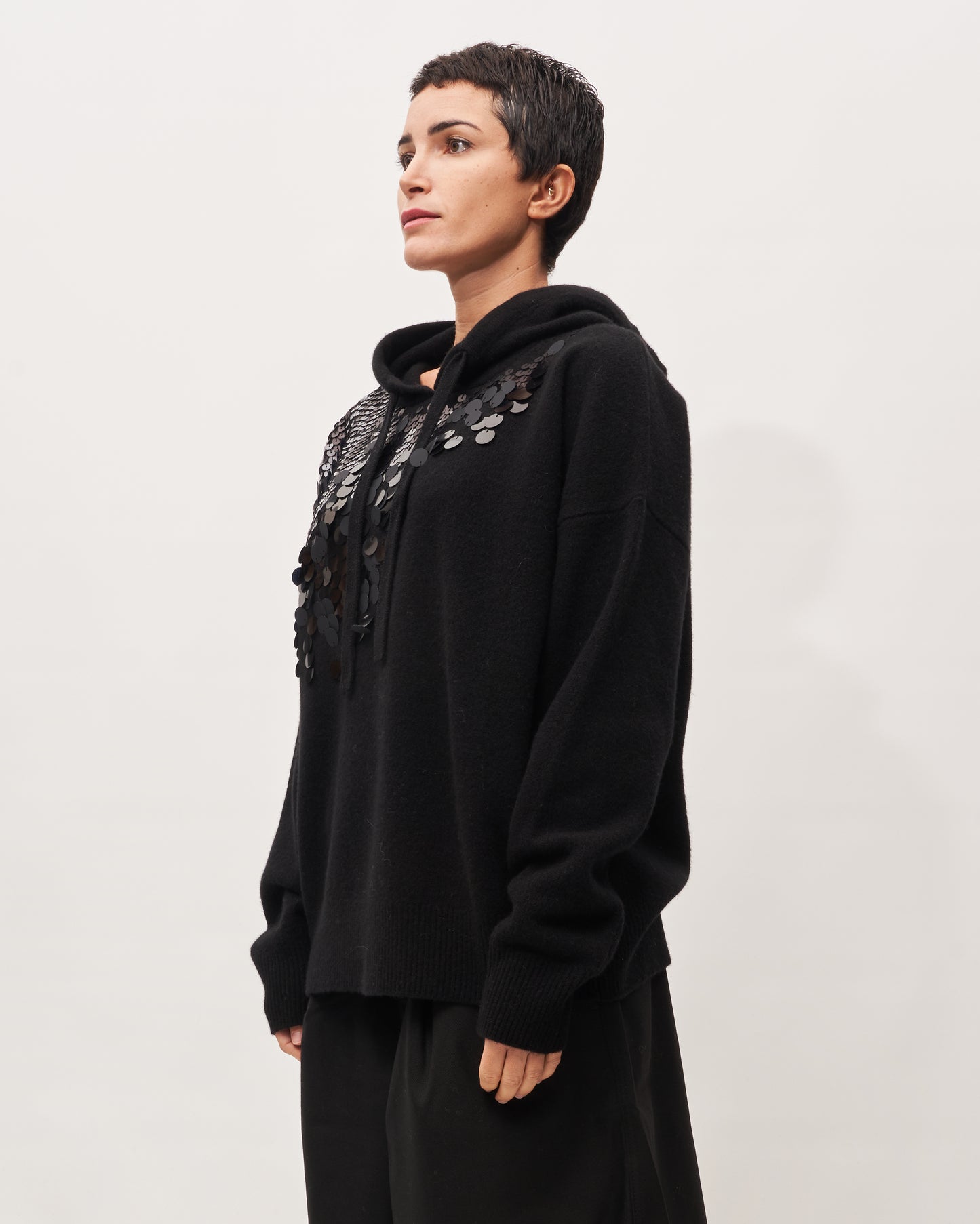 Roberto Collina felpa in tricot con paillettes