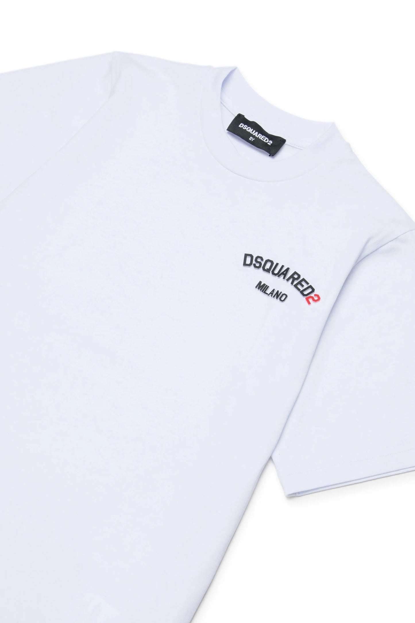 DSQUARED2 T-shirt logo gommato bianca