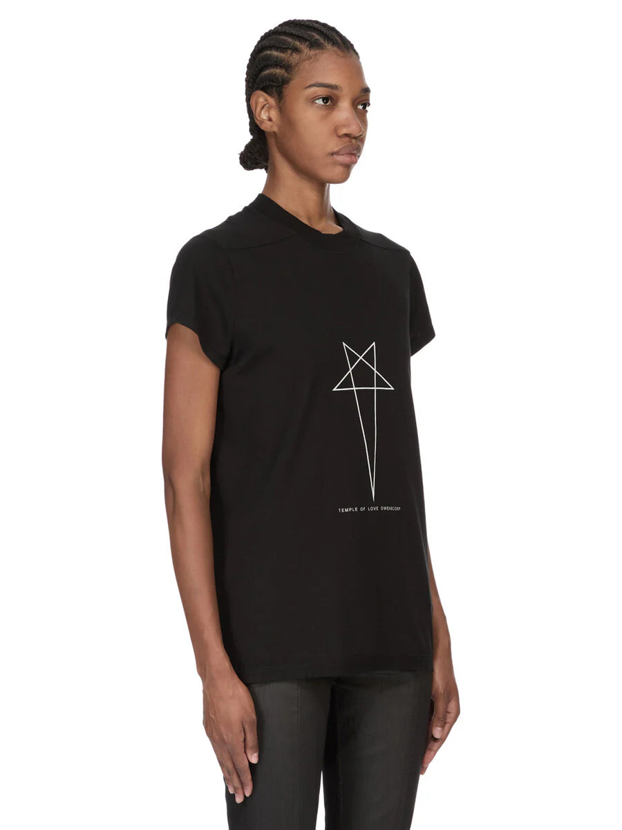 Rick Owens t-shirt nera logo pentagram