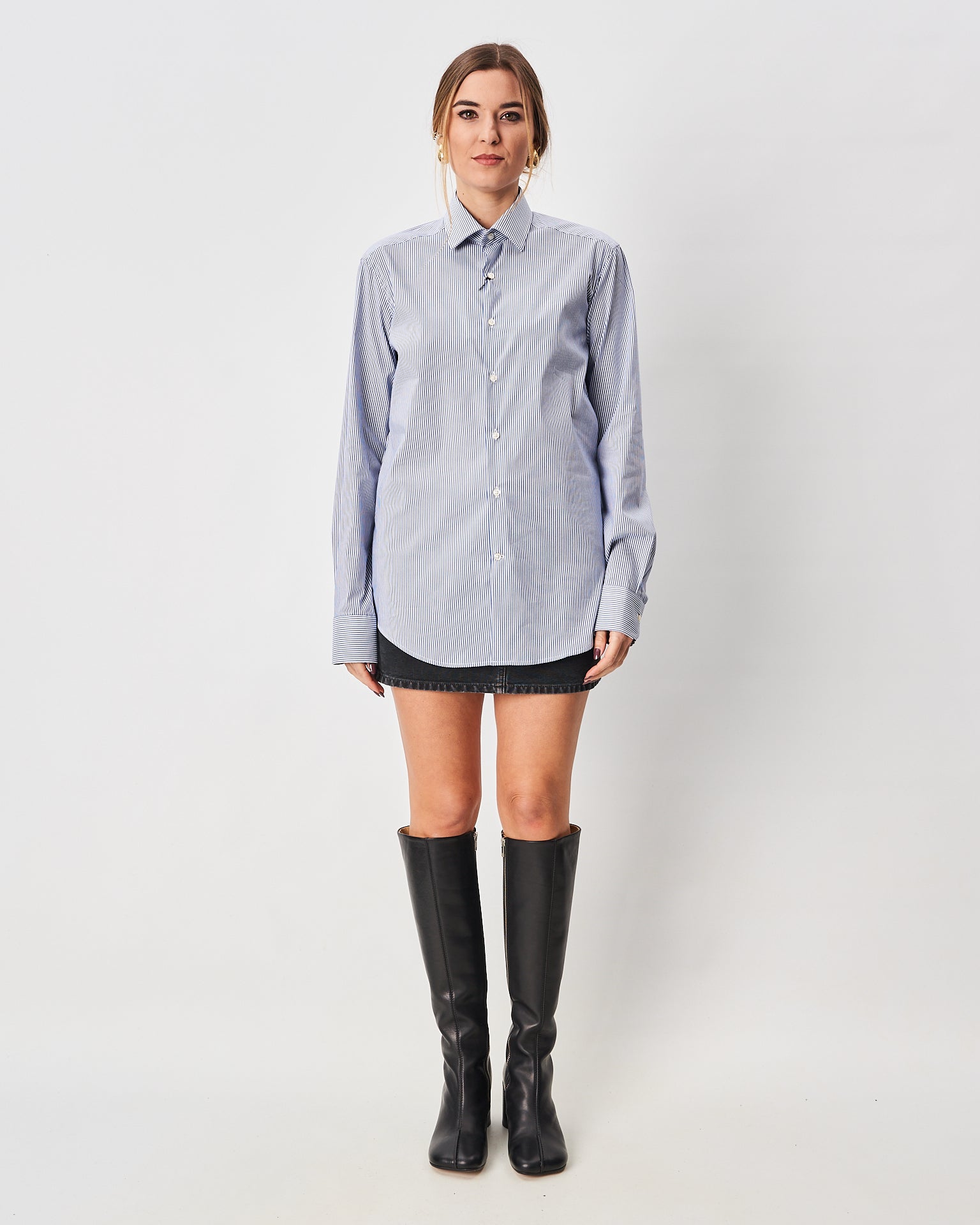 Ghirardelli camicia blu a righe