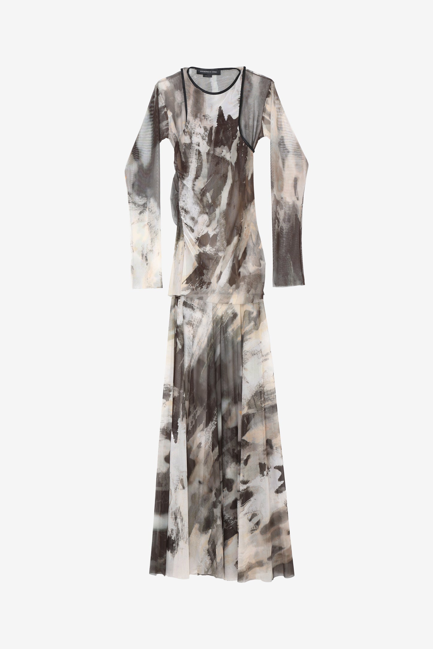 Federico Cina abito camou in tulle