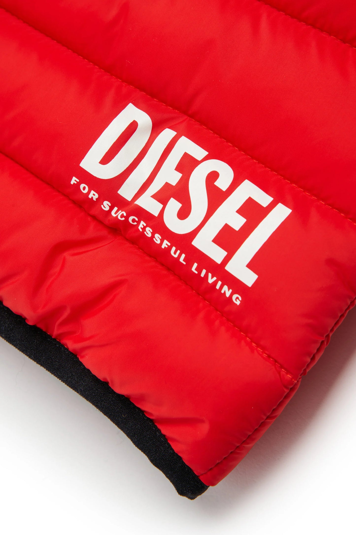 Diesel Gilet rosso imbottito con logo stampato