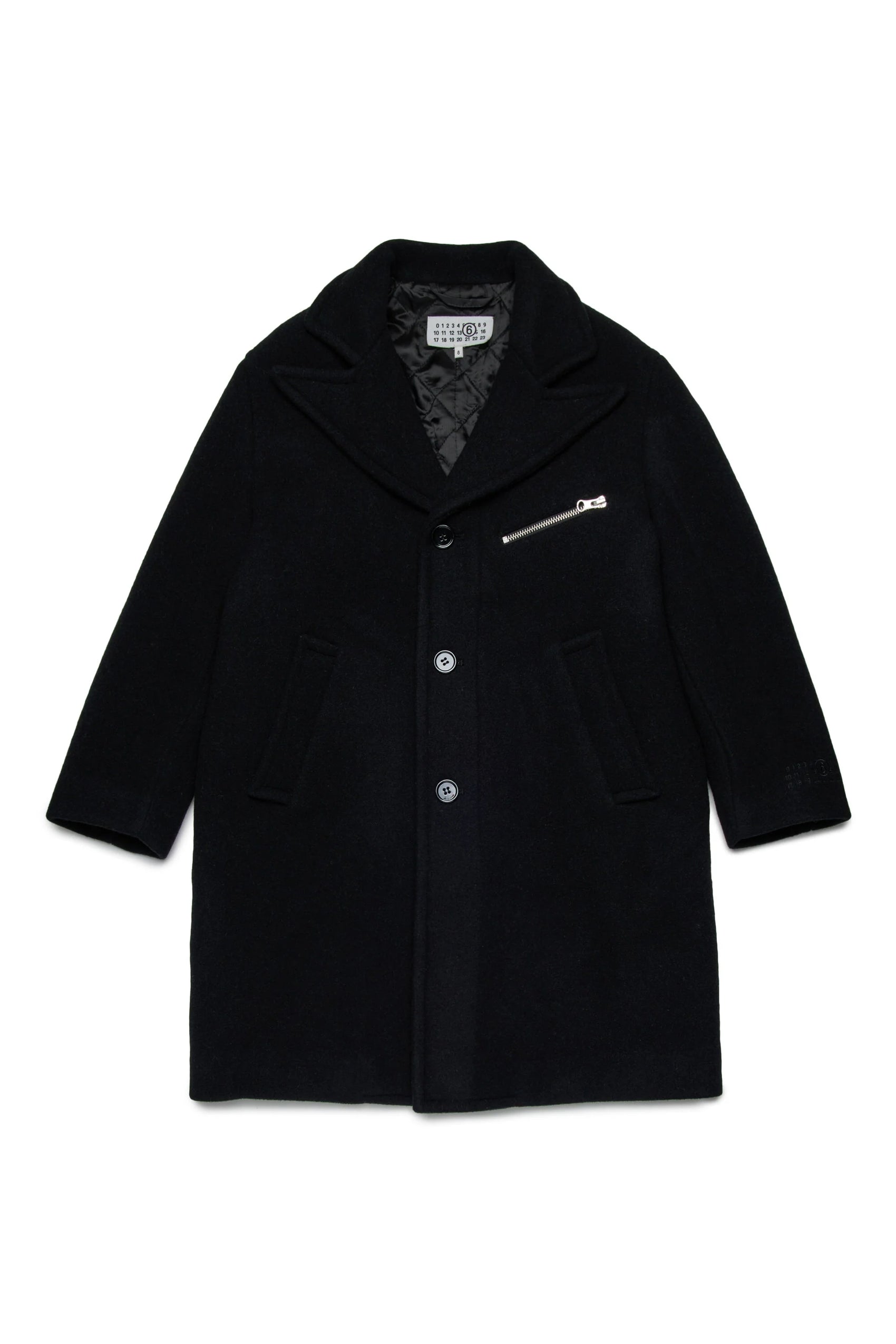 Cappotto lungo nero con zip