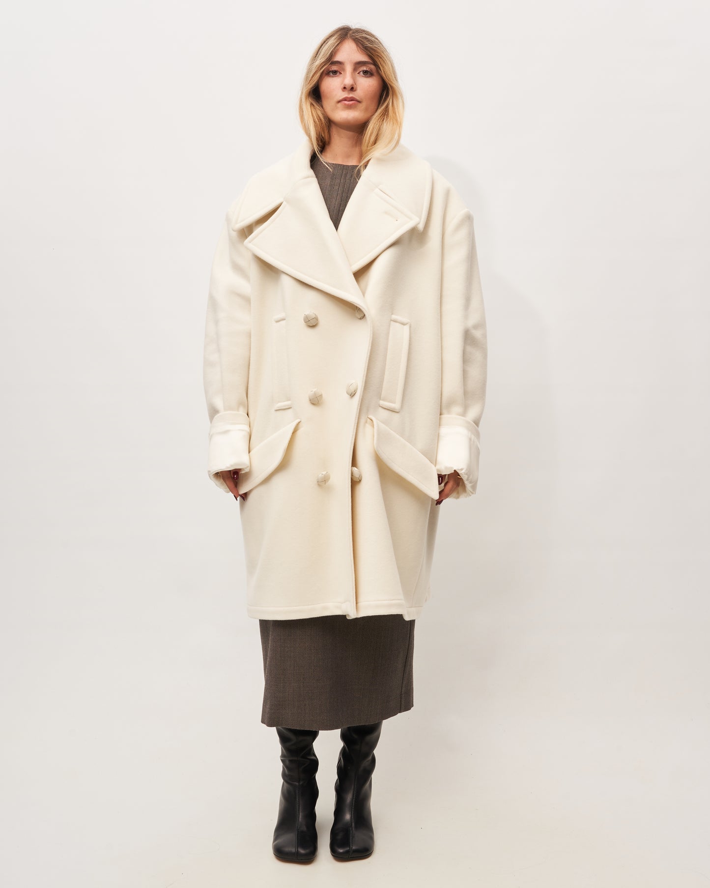MM6 Margiela cappotto latte over