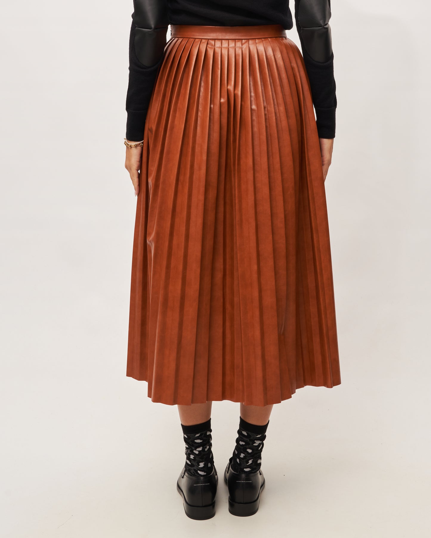 MM6 Margiela gonna ecopelle cognac