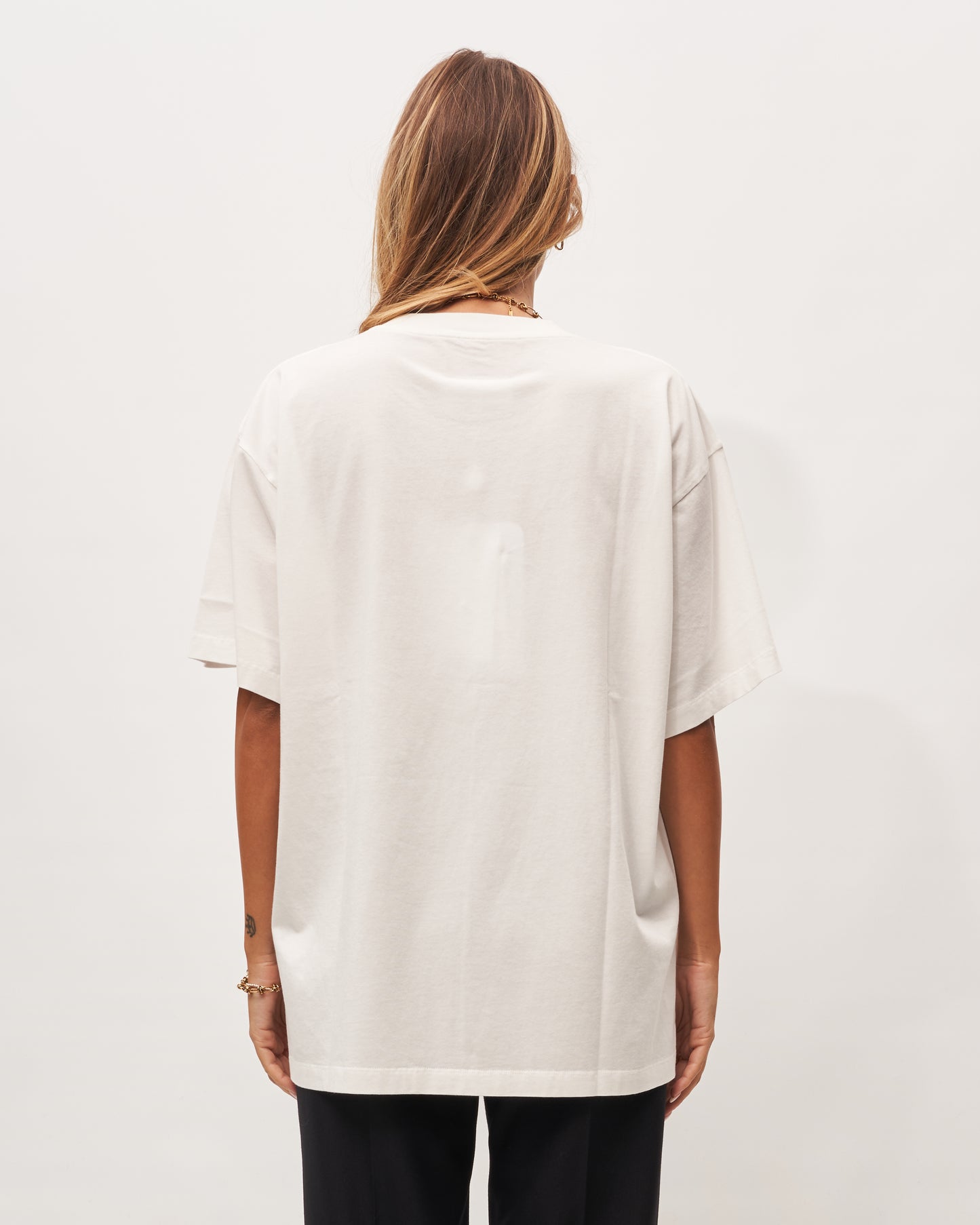 MM6 Margiela t-shirt bianca stampa orecchini