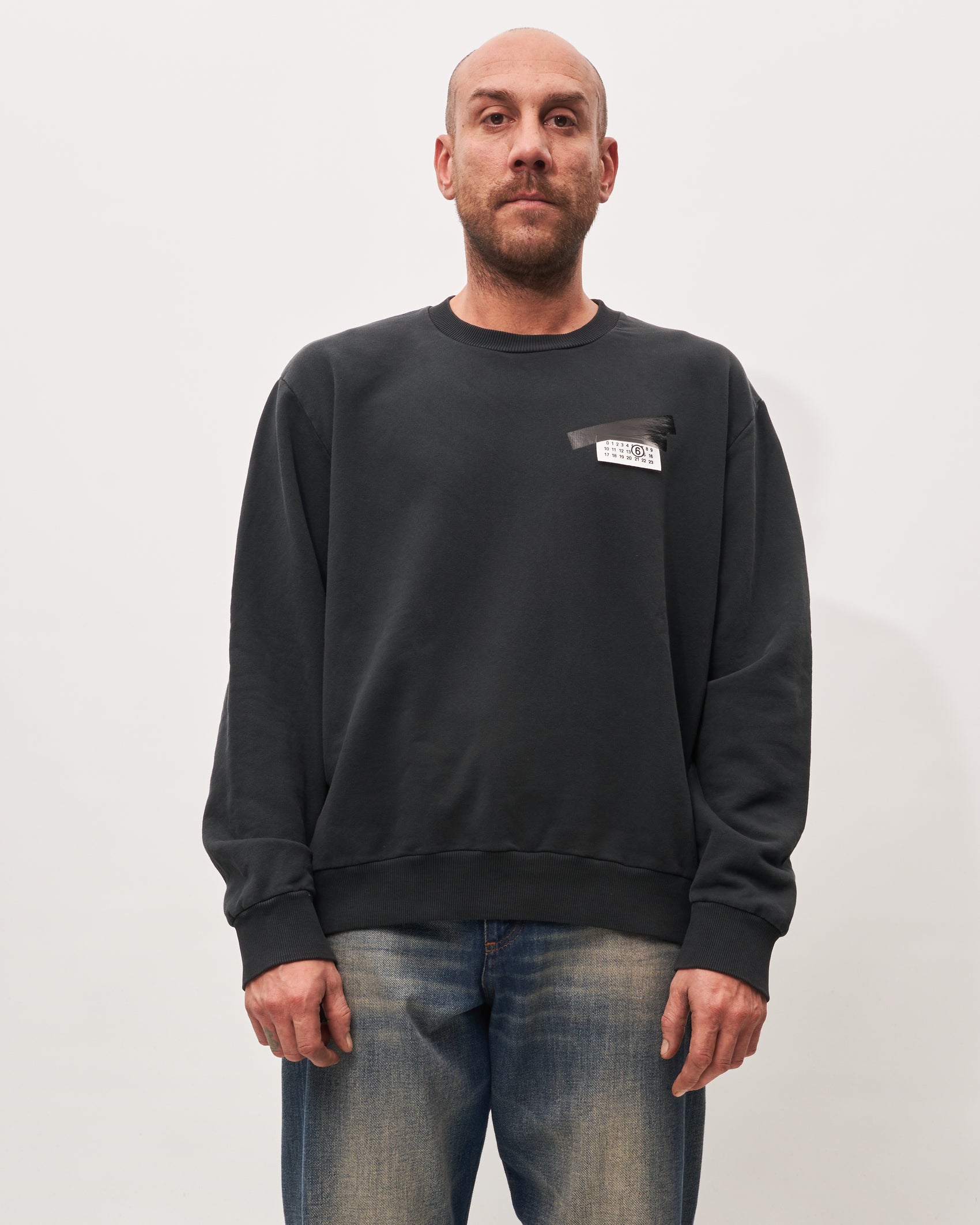 MM6 Margiela Felpa Nera Porta Logo
