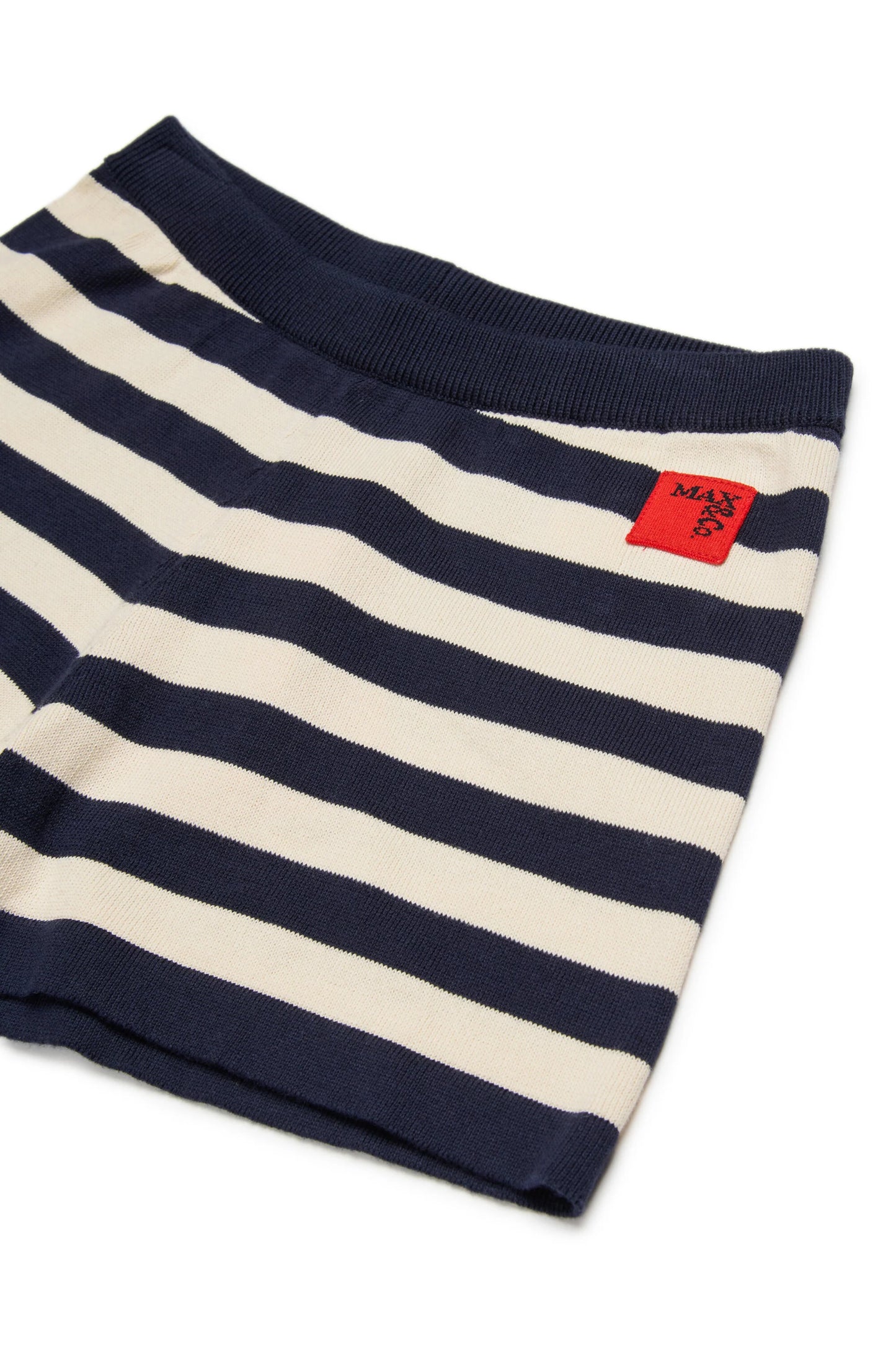 MAX&Co. Shorts in maglia a righe con logo
