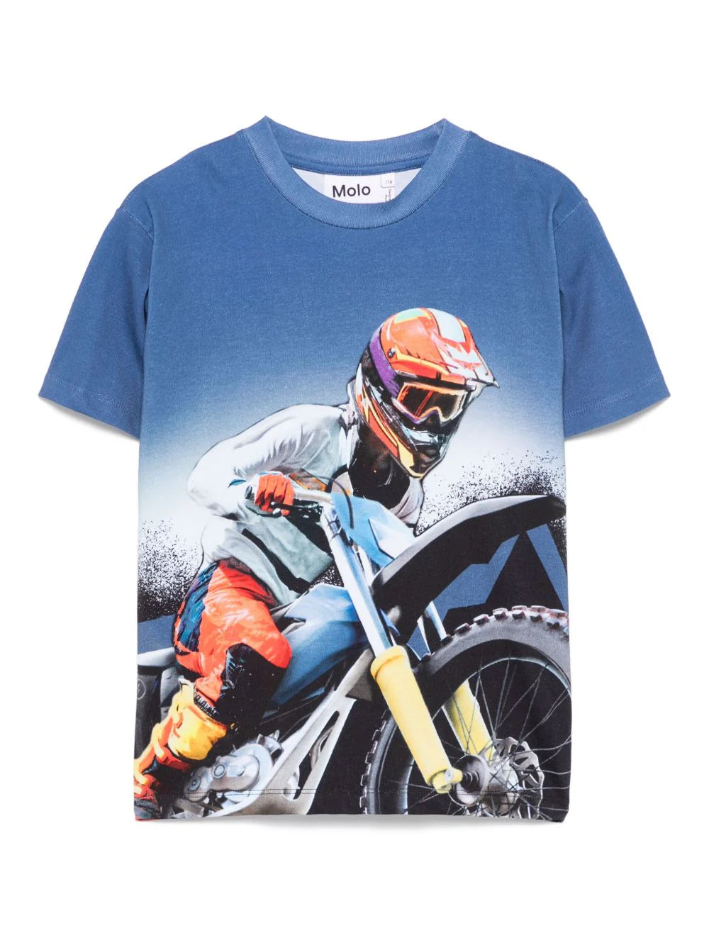 Molo t-shirt blu stampa moto cross