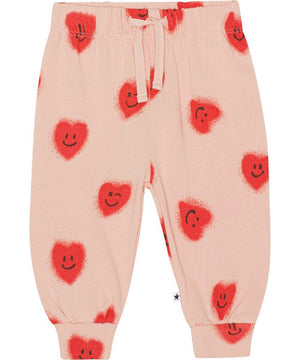 Molo pantalone in felpa rosa stampa cuori | Al Monello - Barbieri