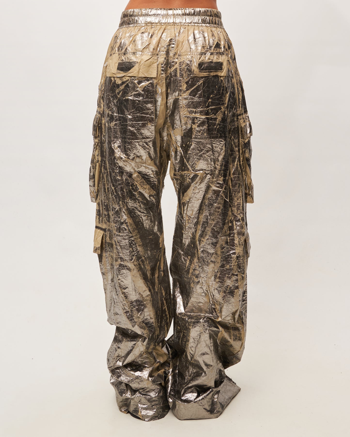 Rick Owens silver coated cargo