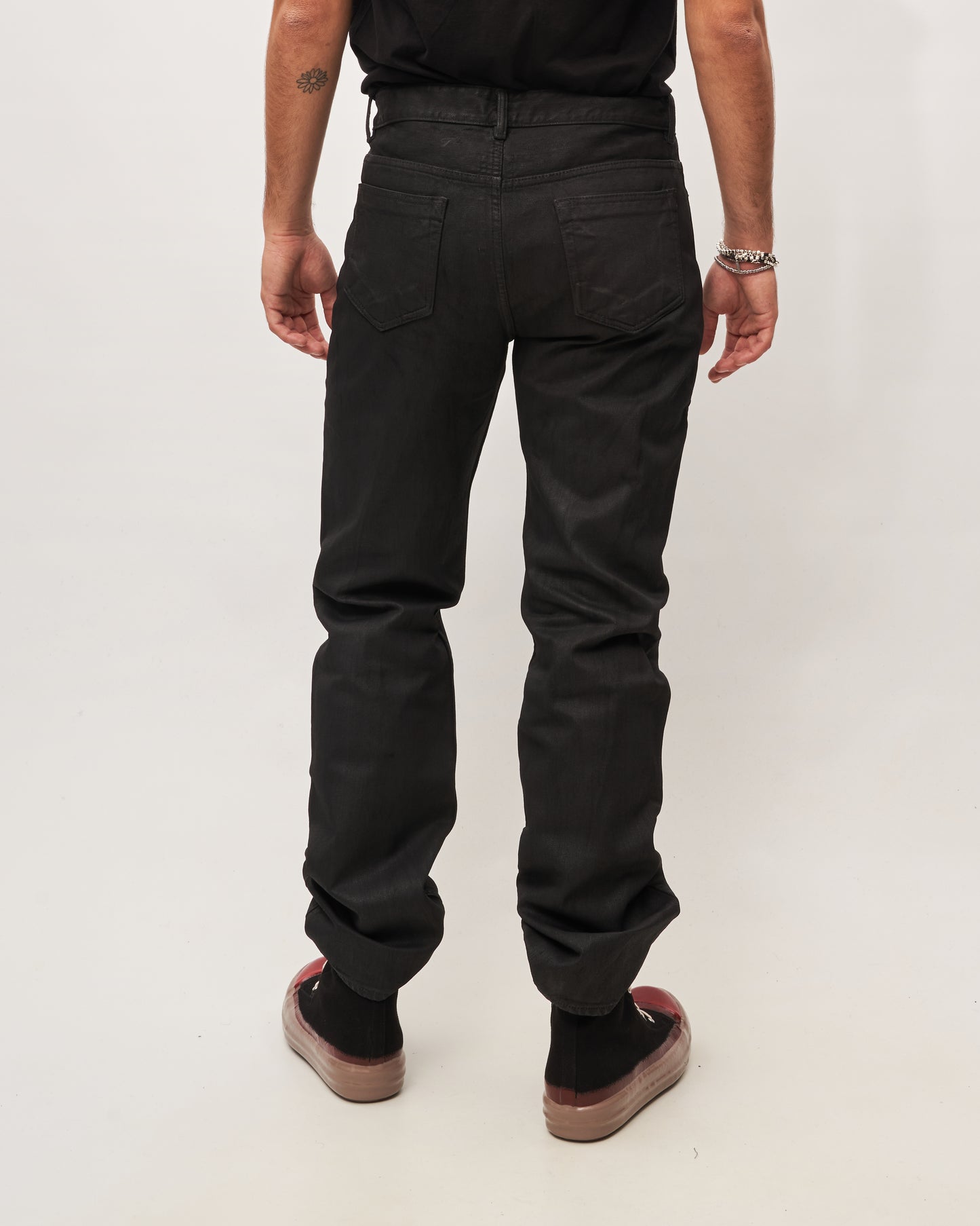 Rick Owens jeans nero spalmato
