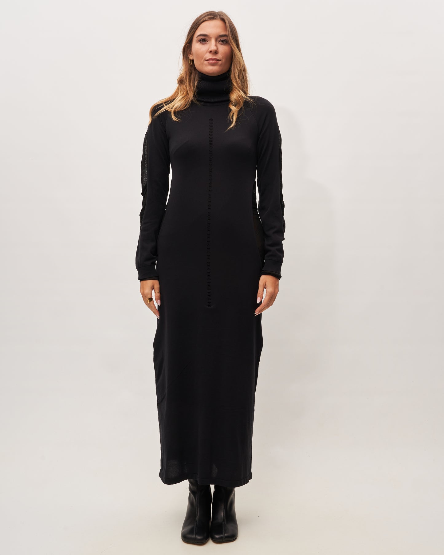 Y3 Yamamoto abito nero a collo alto