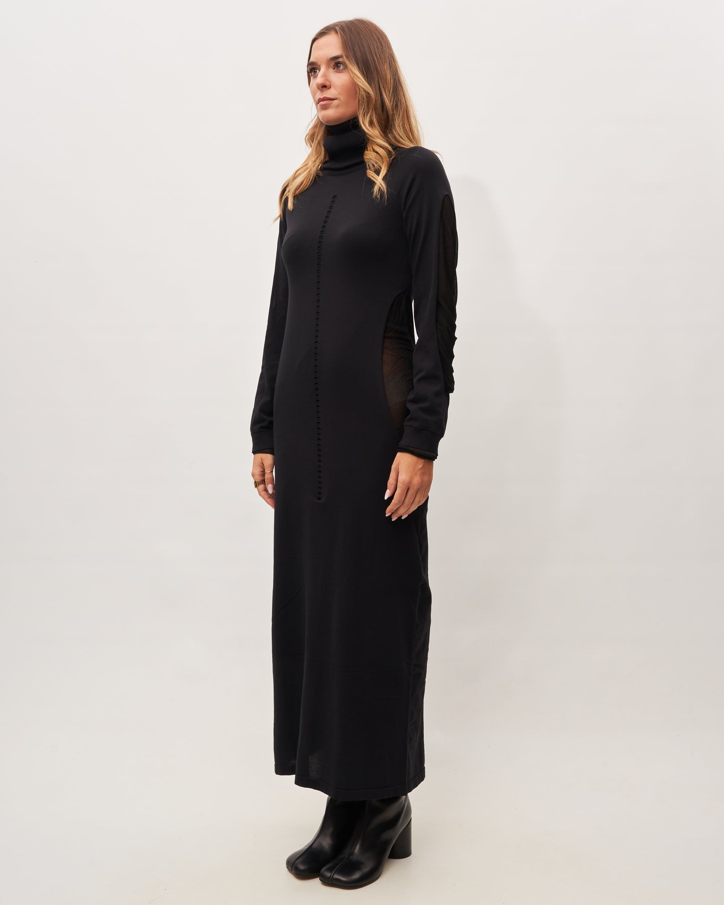 Y3 Yamamoto abito nero a collo alto