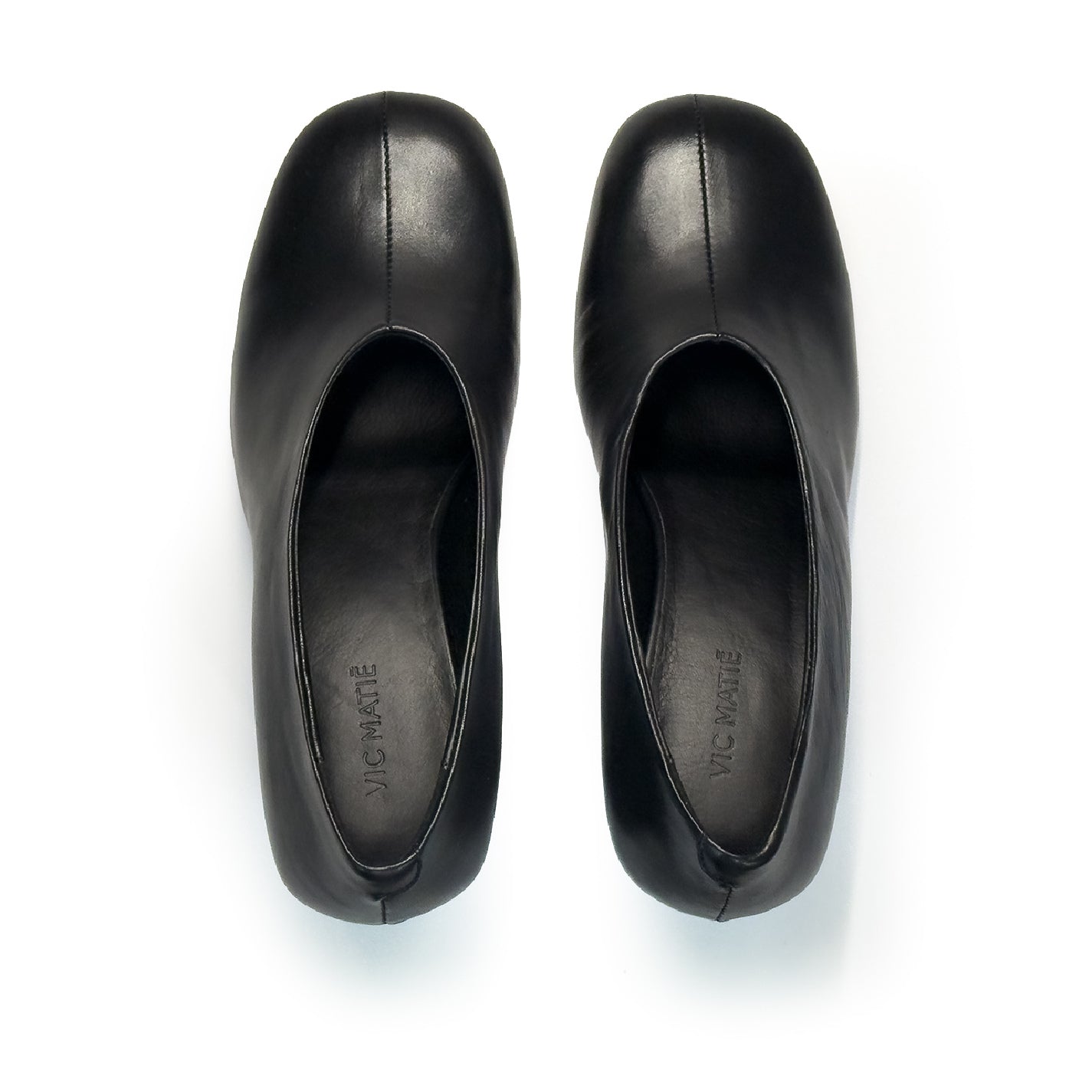 Vic Matie  décolleté in pelle nera