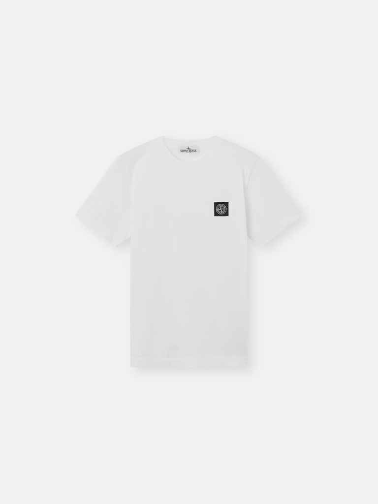 Stone Island T-shirt bianca con patch Compass