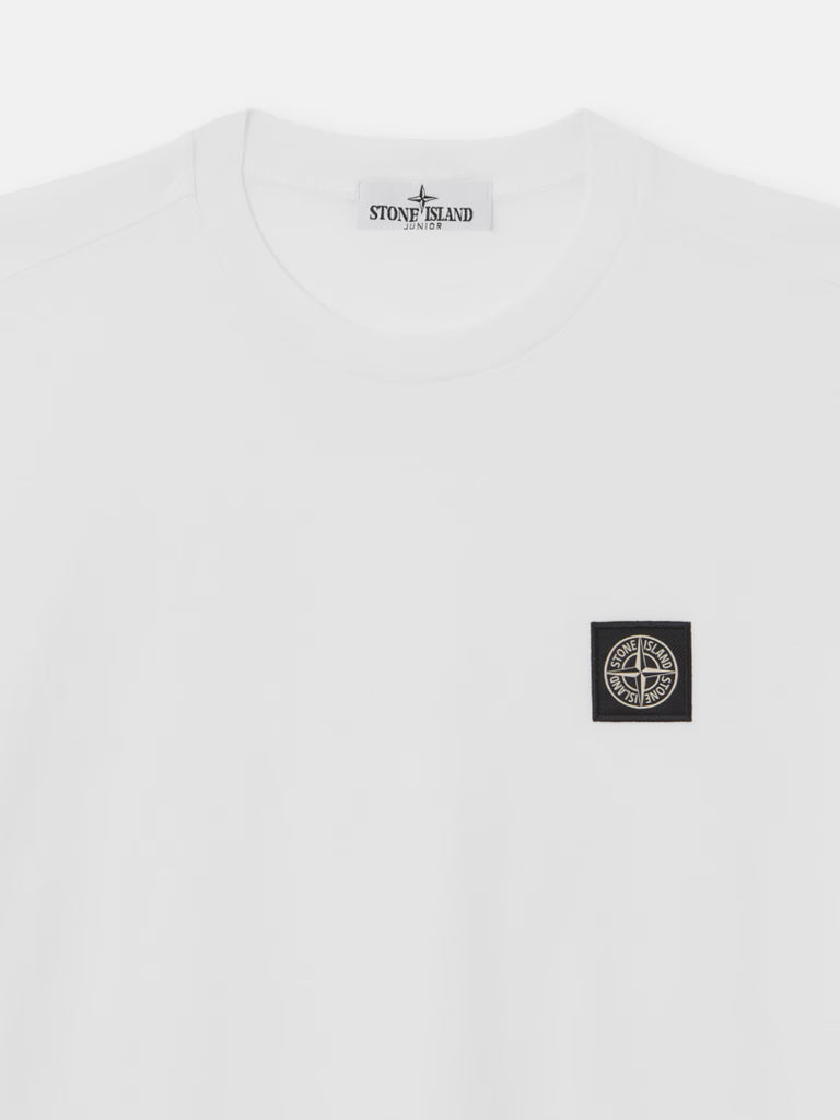 Stone Island T-shirt bianca con patch Compass