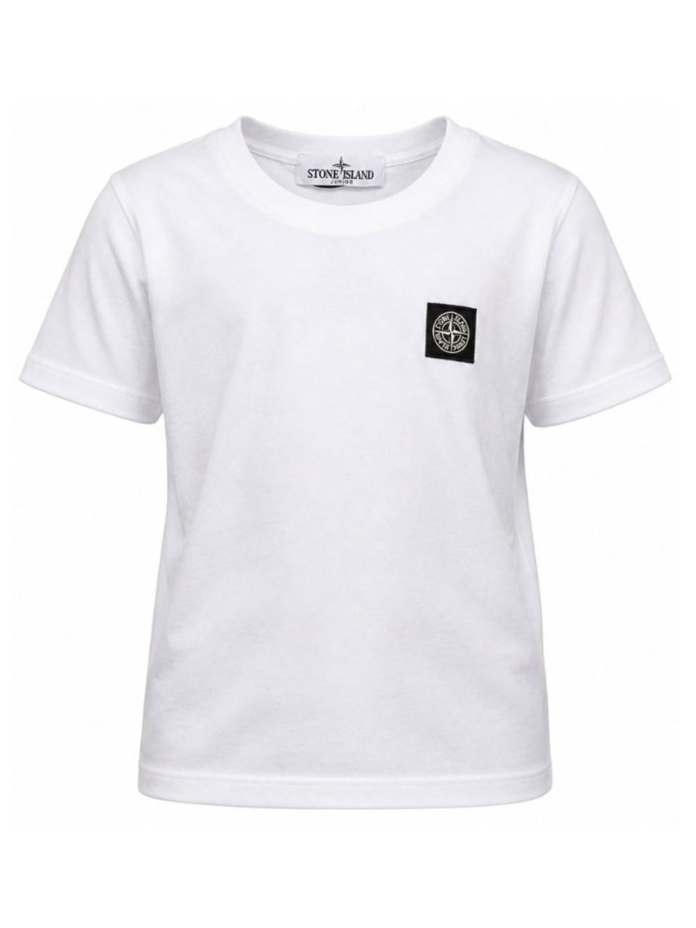 Stone Island T-shirt bianca con badge Compass