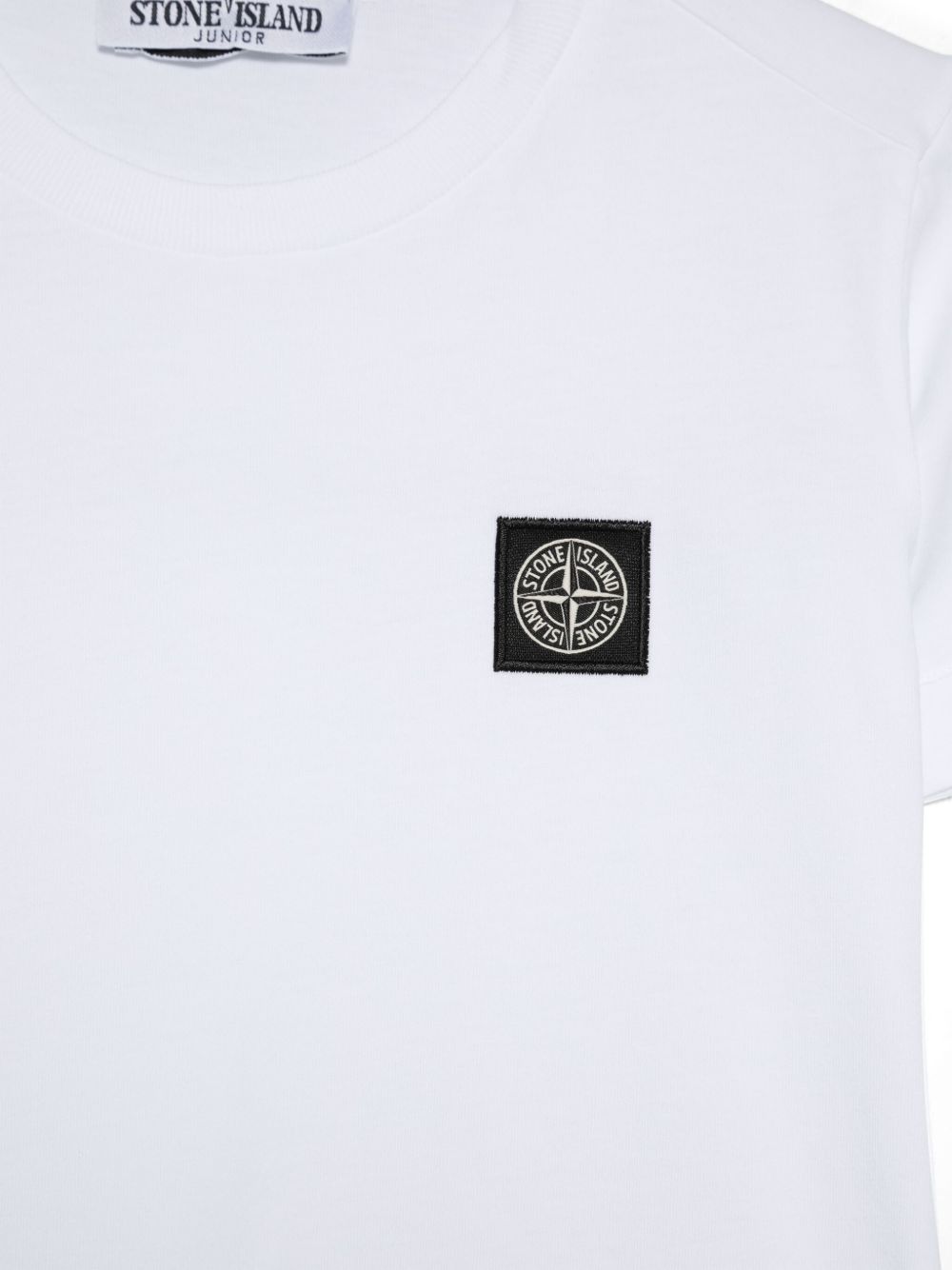 Stone Island T-shirt bianca con badge Compass