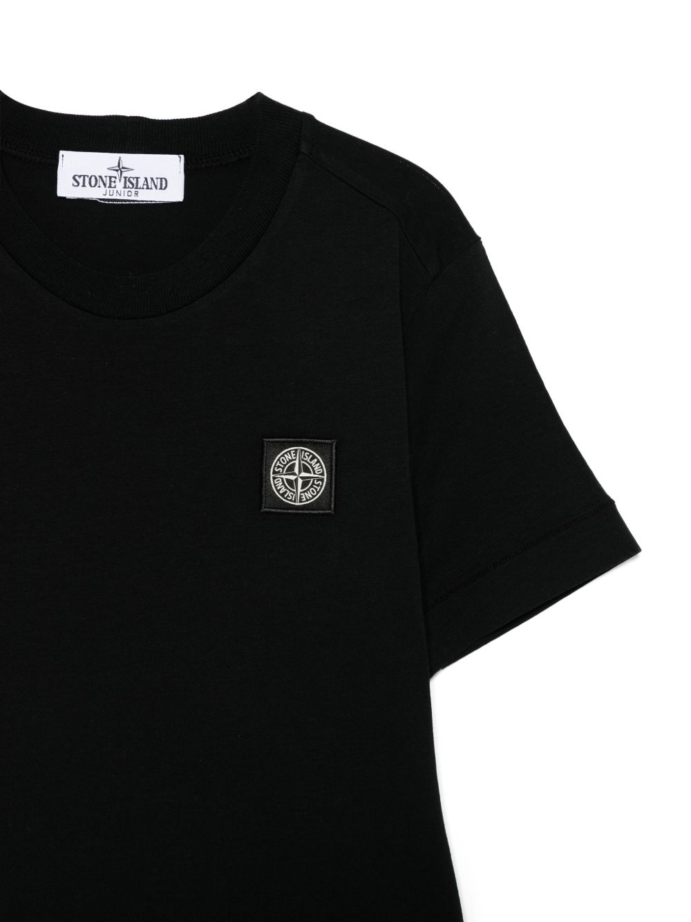 Stone Island T-shirt nera con badge Compass