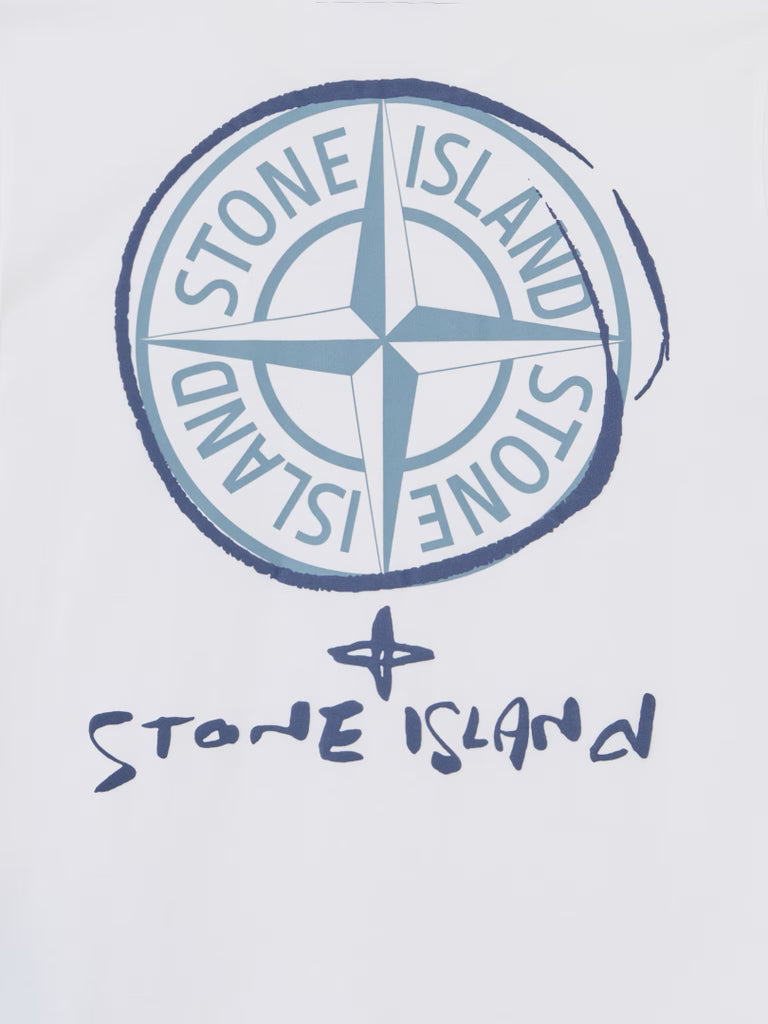 Stone Island T-shirt con stampa ‘Scribble Compass’