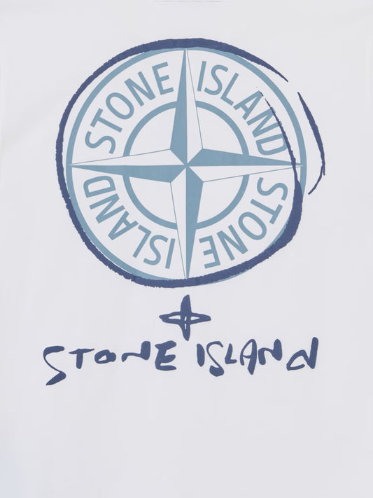 Stone Island T-shirt con stampa ‘Scribble Compass’