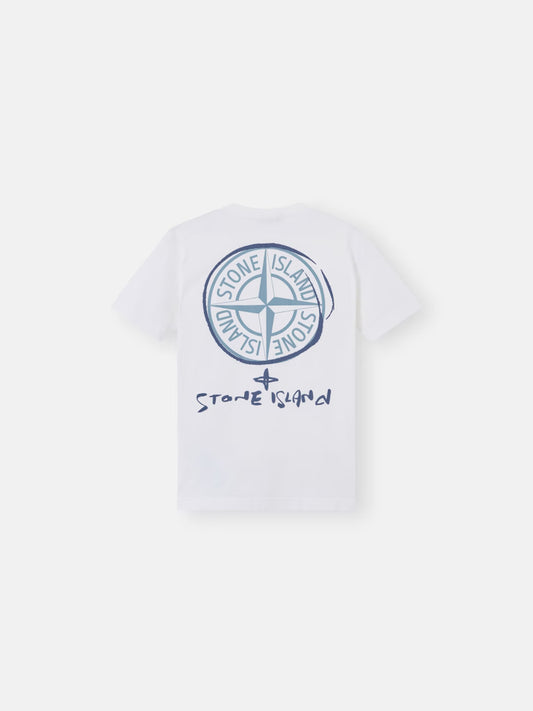 Stone Island T-shirt con stampa ‘Scribble Compass’