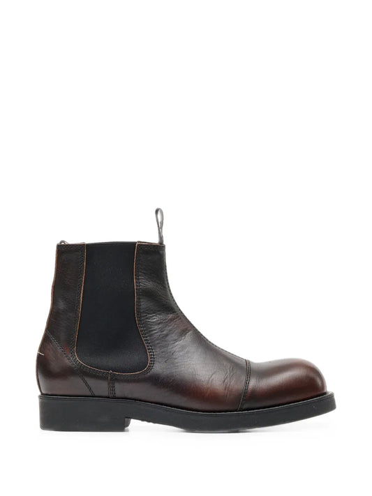 MM6 Margiela Chelsea boots marroni