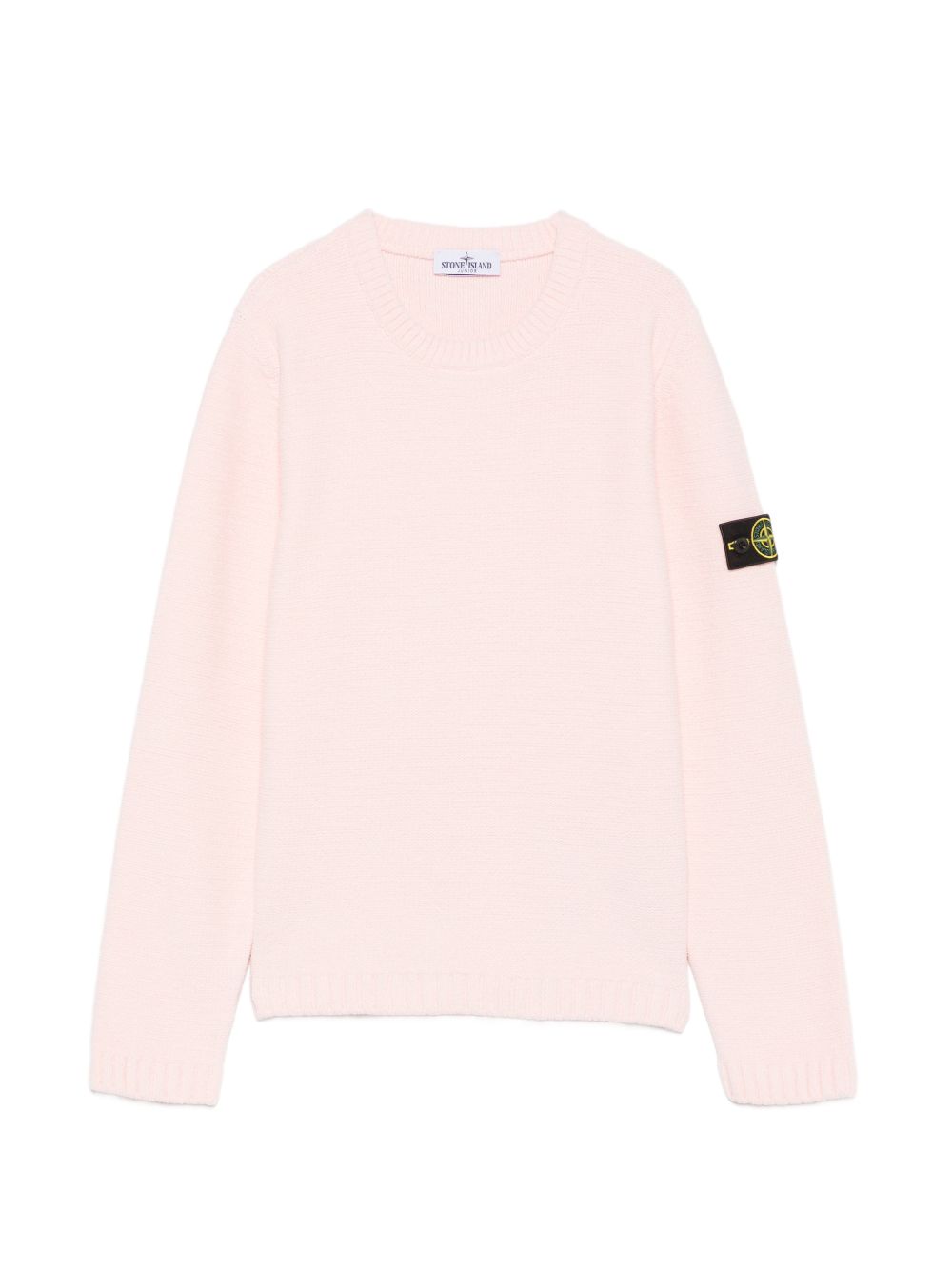 Stone Island Maglione girocollo rosa in ciniglia di cotone