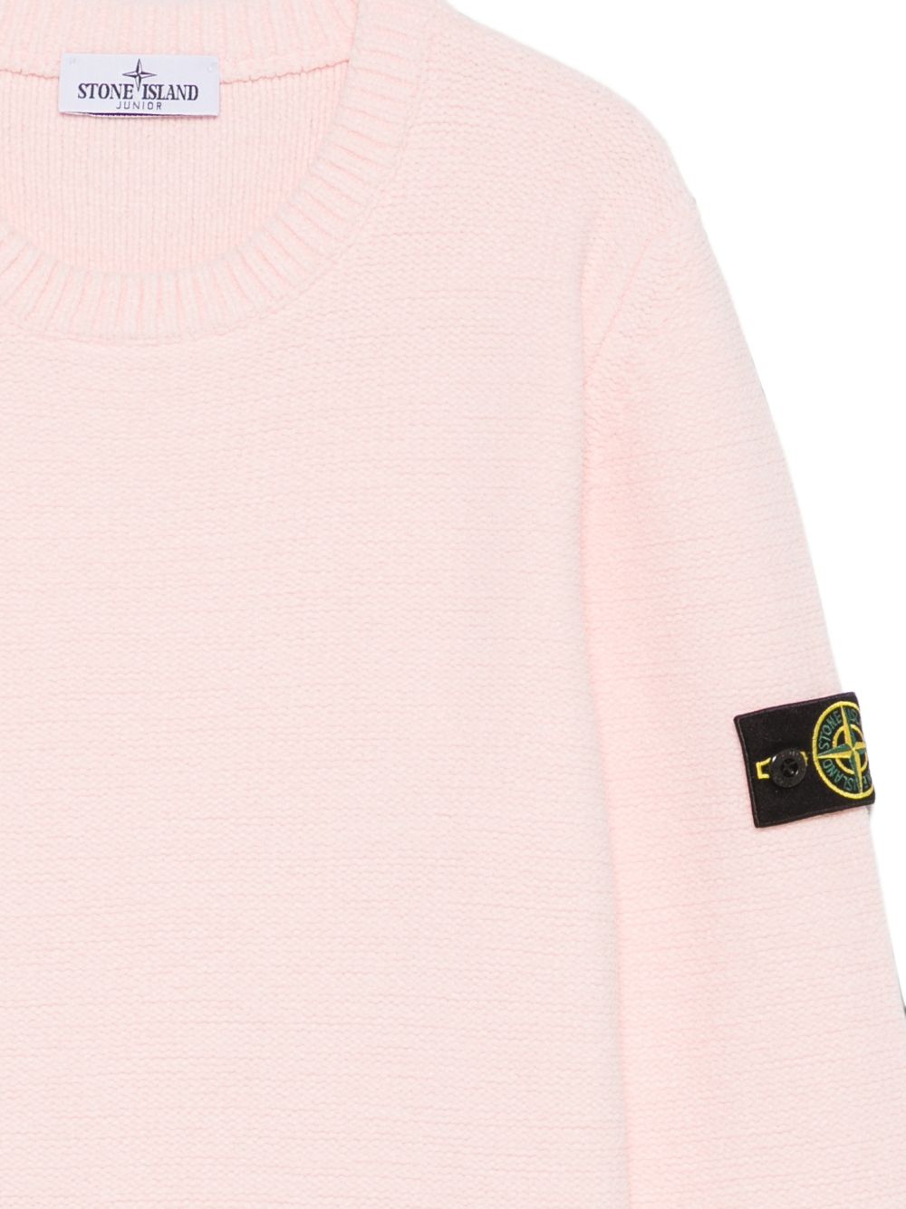 Stone Island Maglione girocollo rosa in ciniglia di cotone