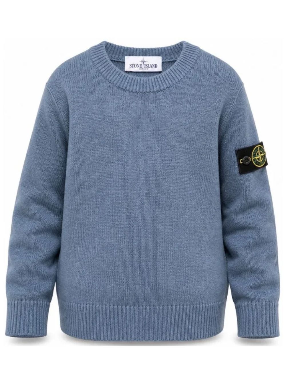 Stone Island Maglione girocollo azzurro in lana e cashmere