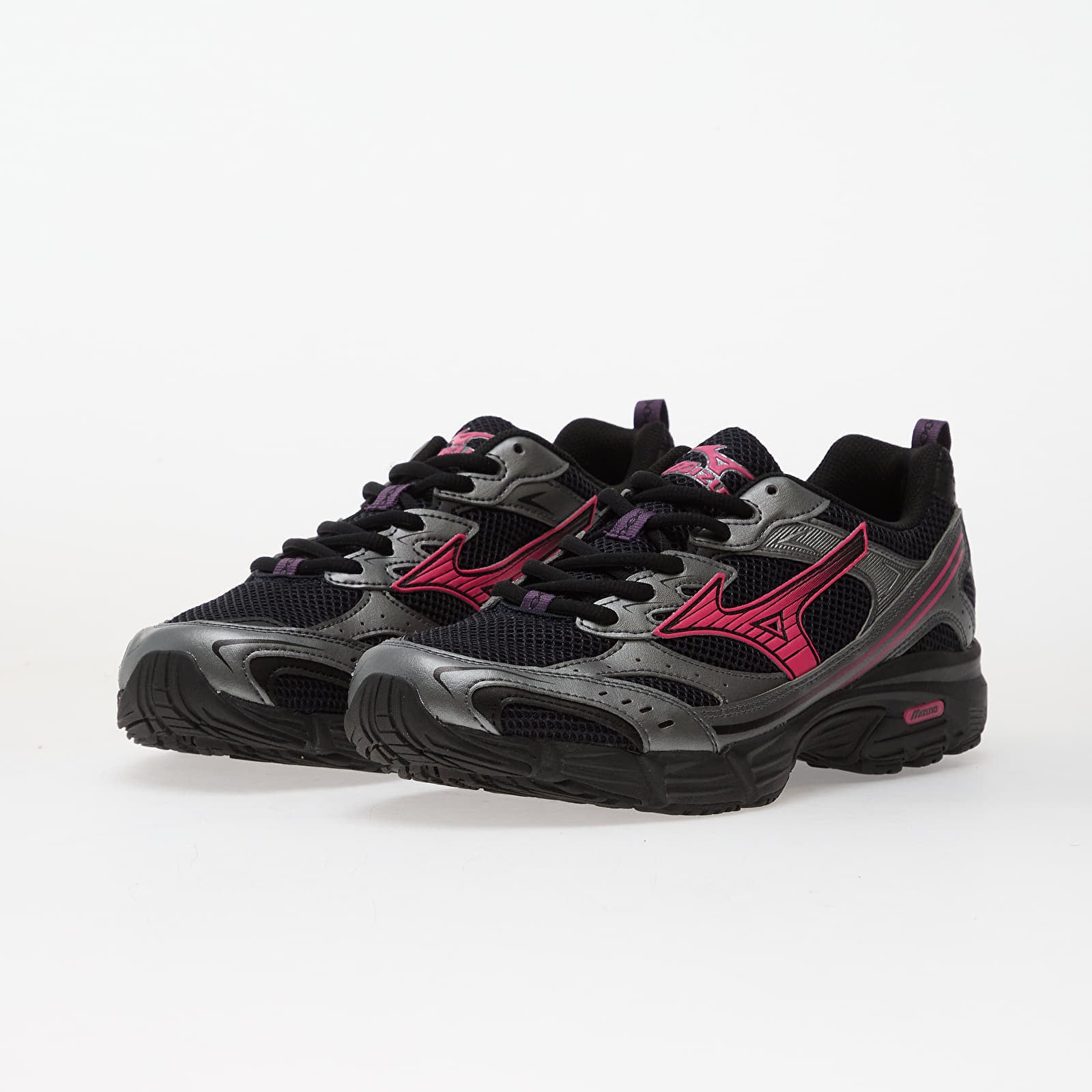 Mizuno MXR sneakers donna tela nera con dettagli argento e fuchsia