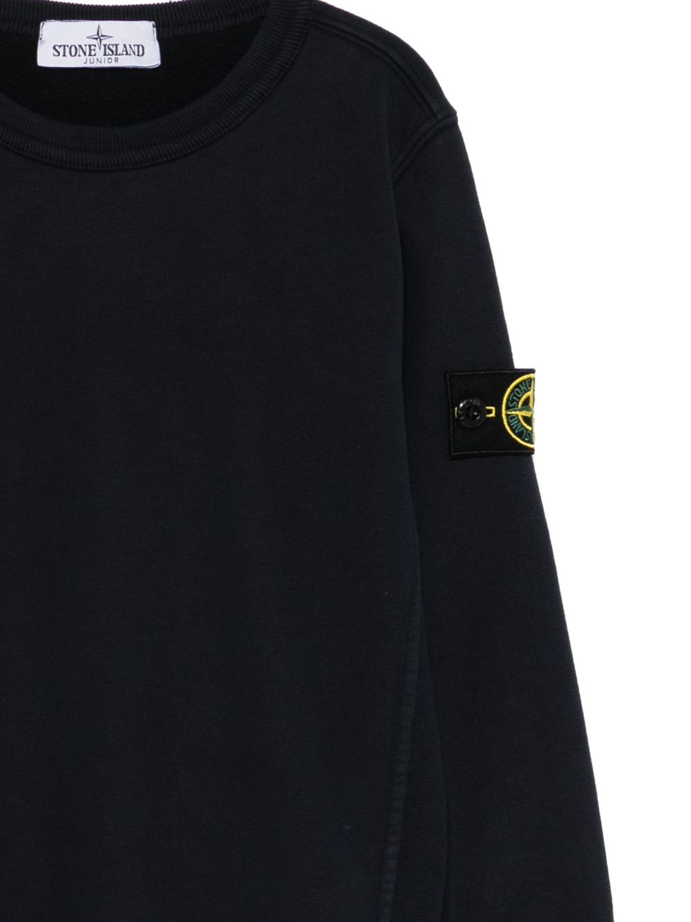Stone Island Felpa girocollo nera con badge Compass