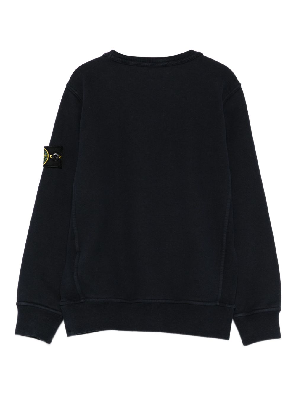 Stone Island Felpa girocollo nera con badge Compass