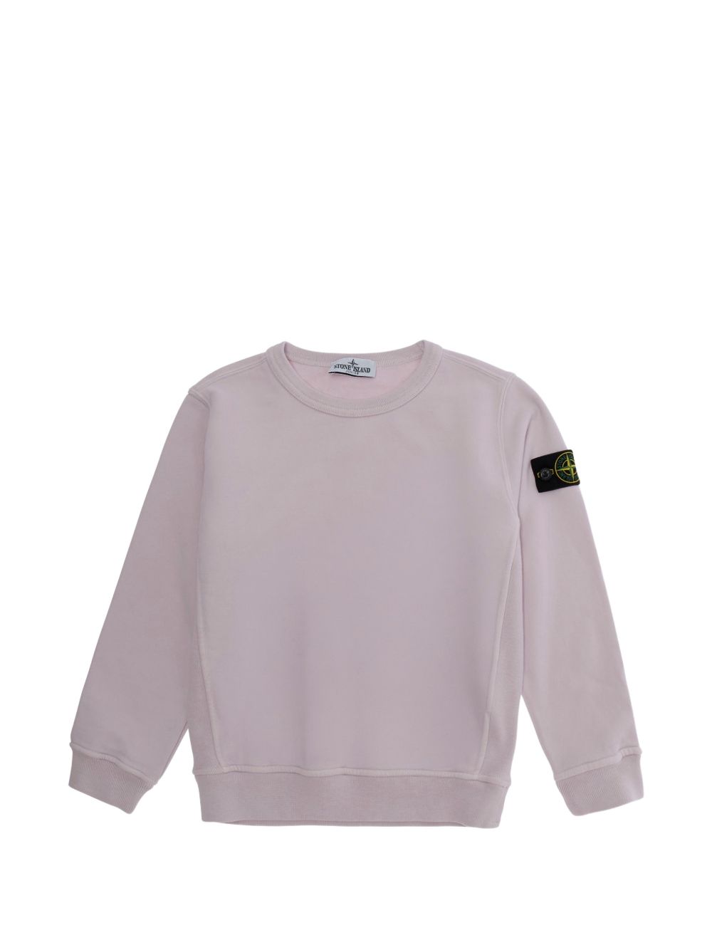 Stone Island Felpa girocollo glicine con badge Compass
