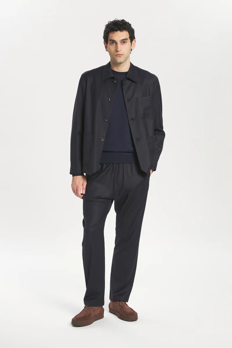 Barena pantalone in flanella Bativoga blu notte