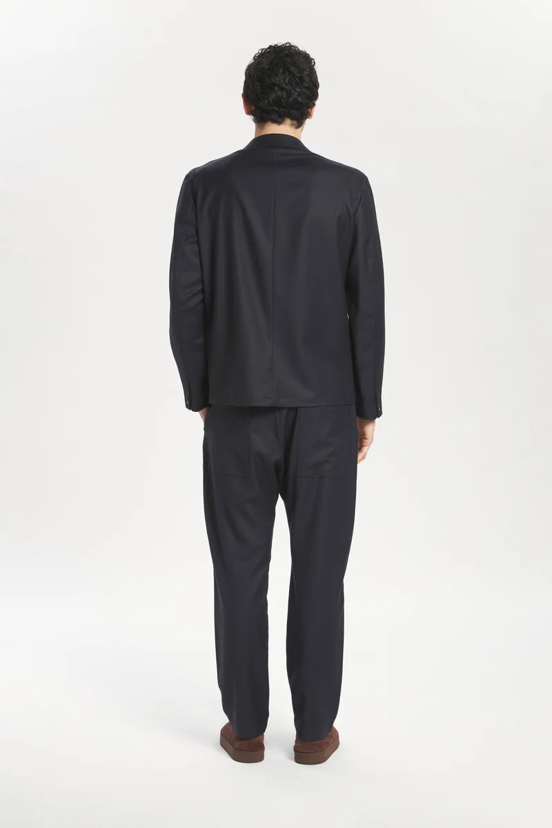Barena pantalone in flanella Bativoga blu notte