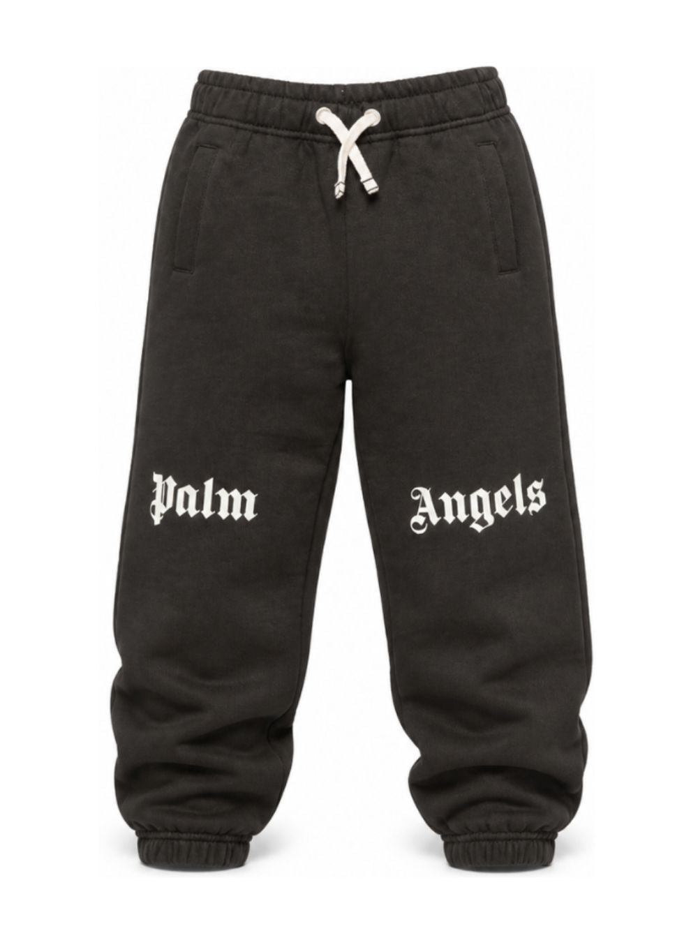 Palm Angels Pantalone tuta nero con logo sulle ginocchia