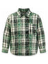 Palm Angels Camicia in flanella a quadri verde con logo