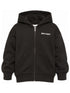 Palm Angels Felpa nera con zip, cappuccio e logo sul retro