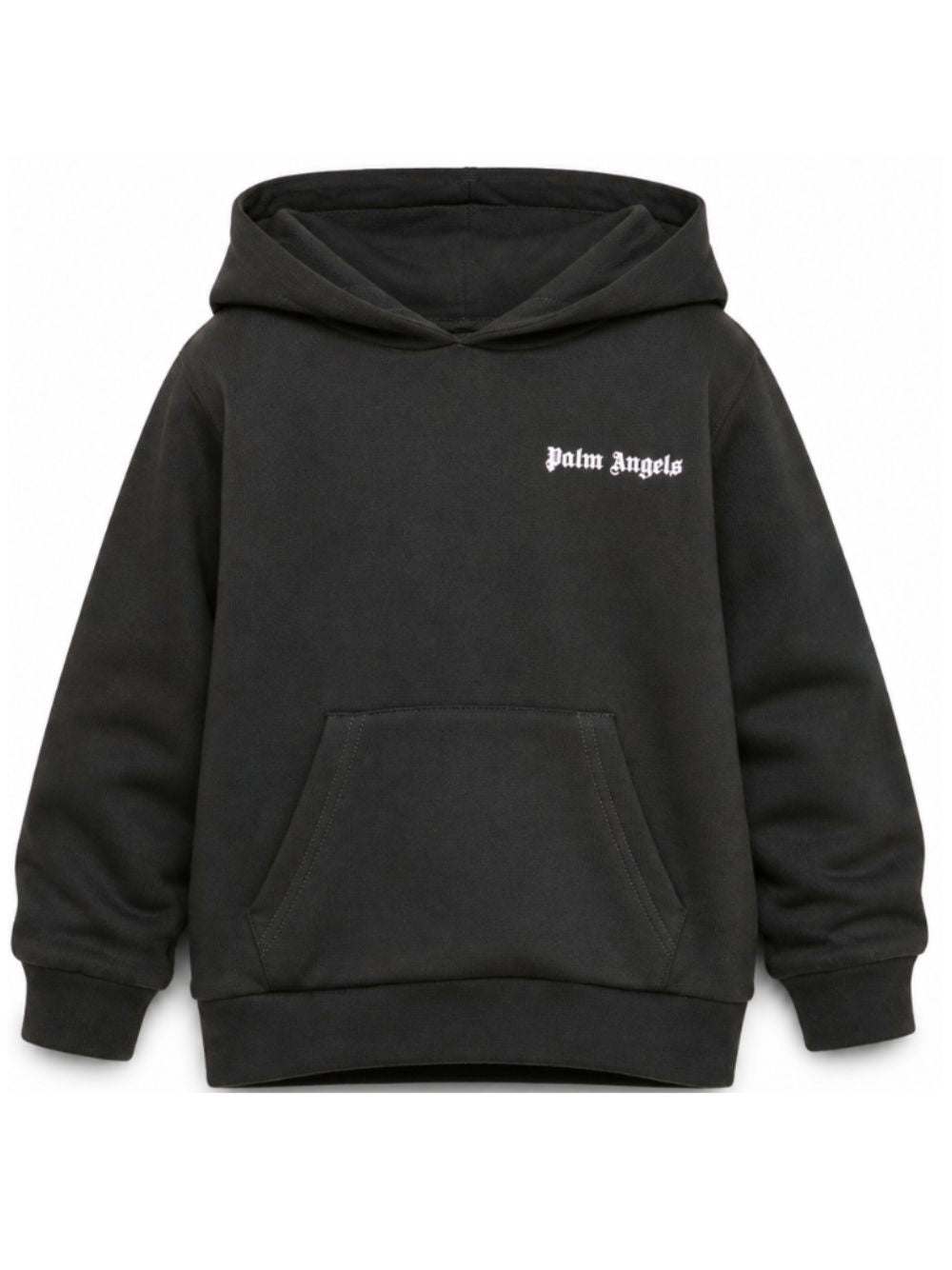 Palm Angels Felpa nera con cappuccio e maxi logo sul retro
