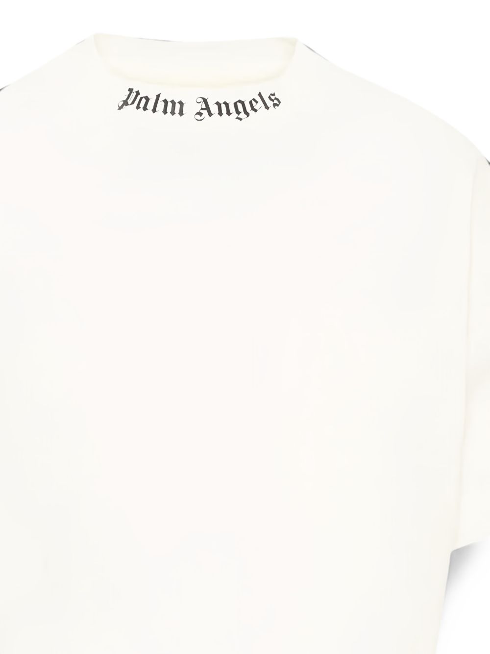 Palm Angels T-shirt bianca con logo sul collo e sul retro