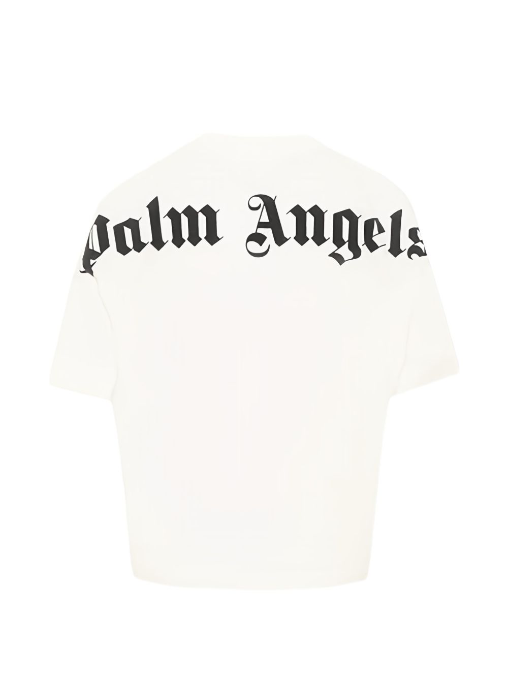 Palm Angels T-shirt bianca con logo sul collo e sul retro