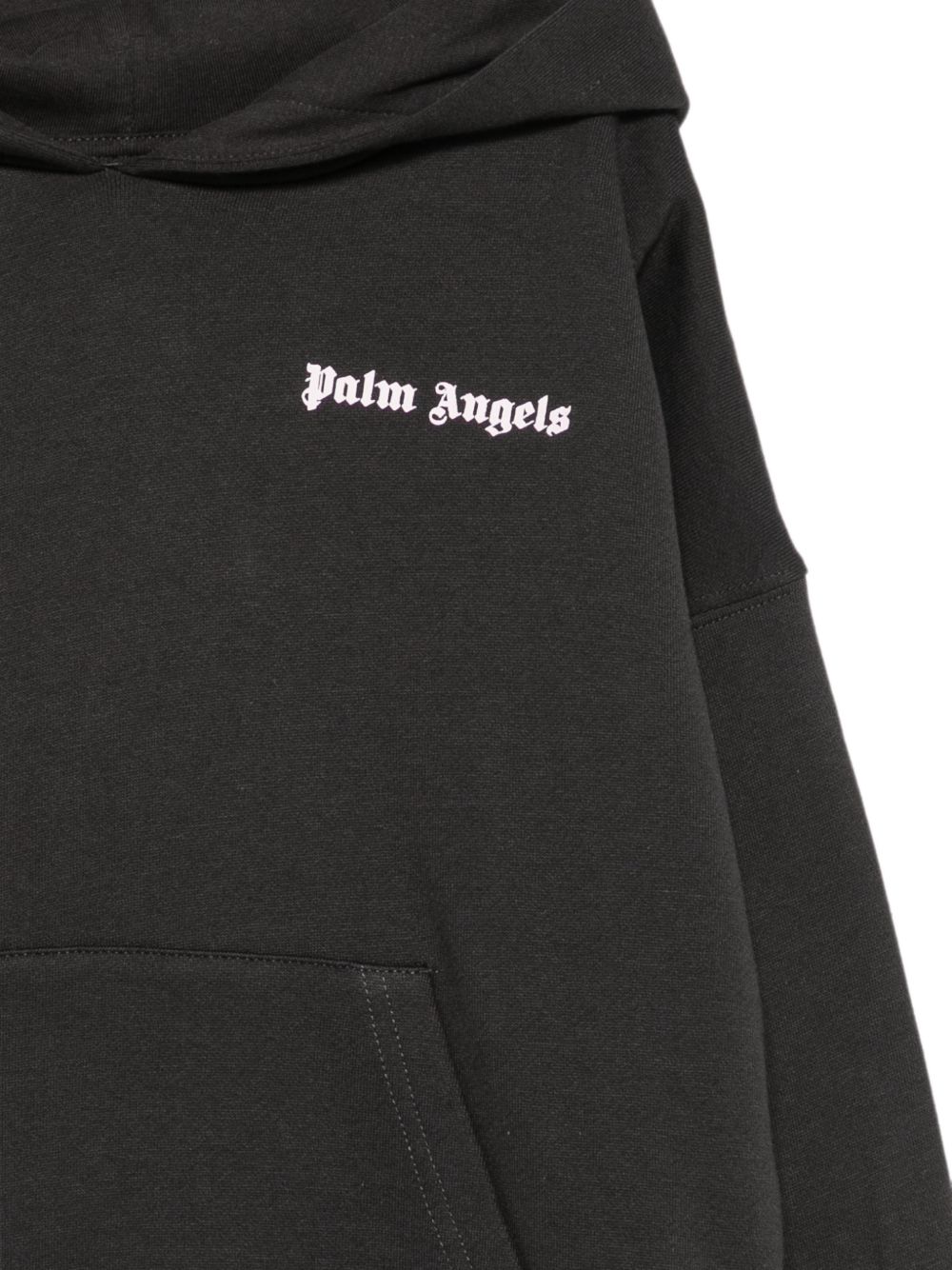 Palm Angels Felpa nera con cappuccio e maxi logo sul retro