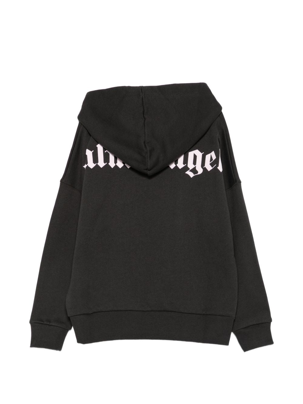Palm Angels Felpa nera con cappuccio e maxi logo sul retro