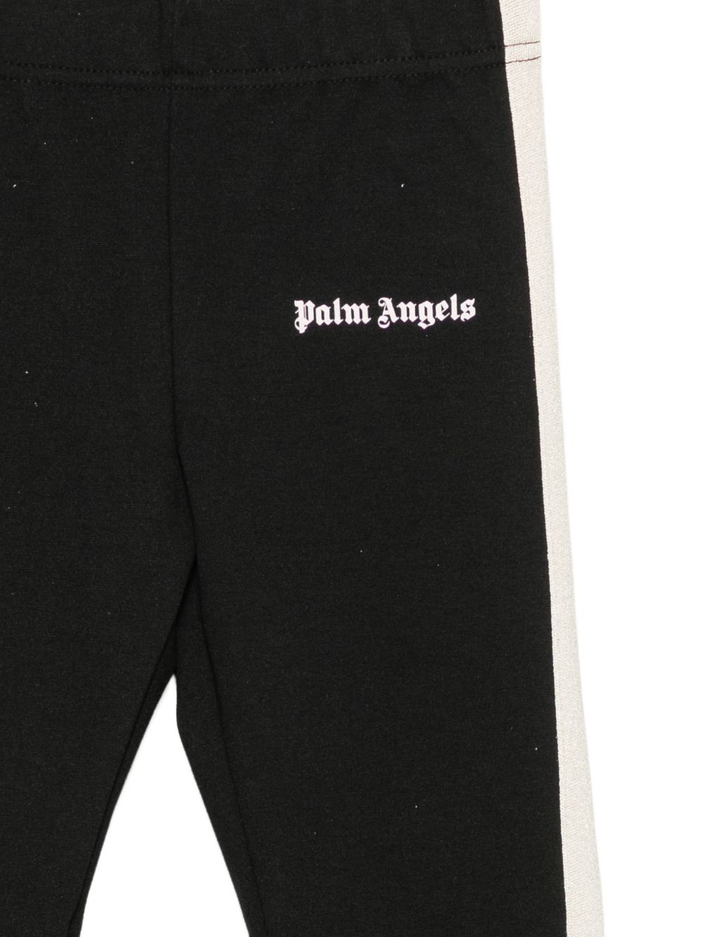 Palm Angels Leggings neri con bande laterali e logo